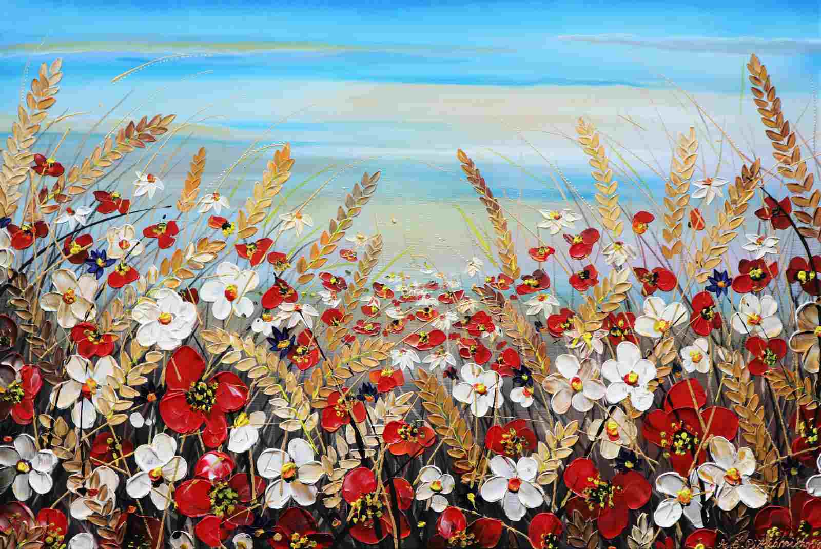 Anna Piskaninova Capovova: Meadow with Poppy Flowers